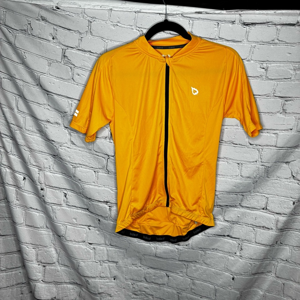 Baleaf Women’s Vibrant Gold Yellow Cycling Jersey Zip Up Shirt Top Pockets Sz‎ M